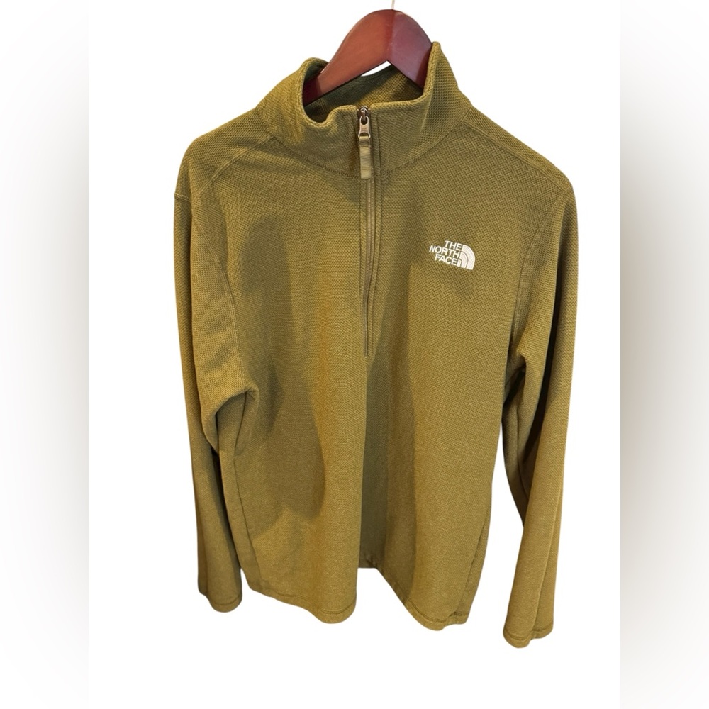North Face Pullover Mens Long Sleeve 1/4 Zip Casual Lightweight Green Size Large